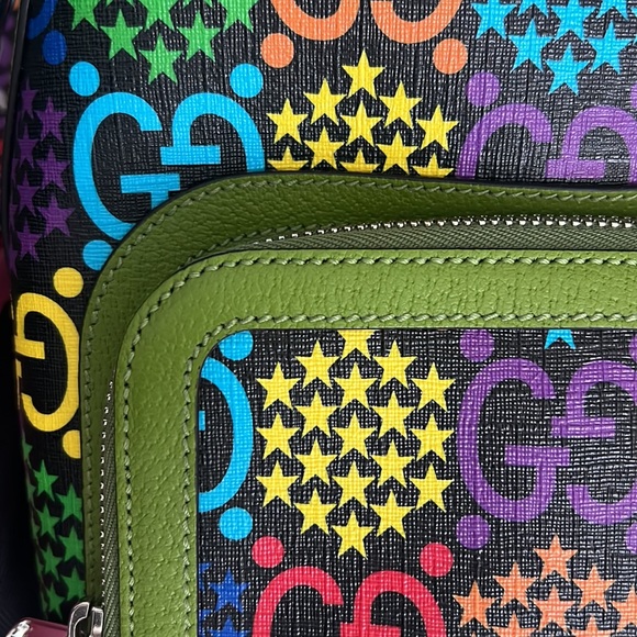 🆕💯% Auth GUCCI Psychedelic GG Supreme Monogram Canvas Backpack Bag Multicolor - Picture 5 of 11